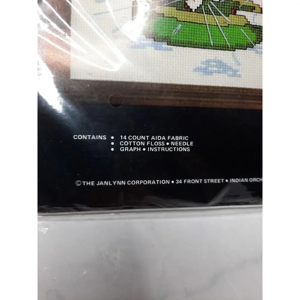 Vintage Janlynn Charmin Counted Cross Stitch Kit No Smoking Firefighter Bear